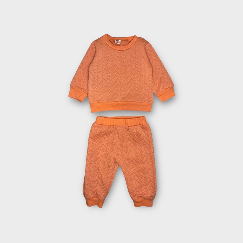 Shein 2 Piece Orange Cream Sweater & Jogger Set